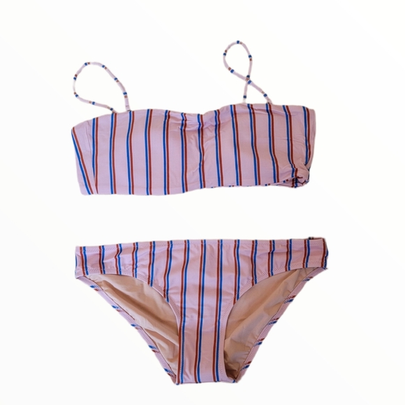 MADEWELL Stripe Bandeau Bikini Top Bottom Swimsuit - Picture 14 of 15